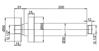 Потолочный кронштейн для верхнего душа Paini 50CR744T620BI 20см хром